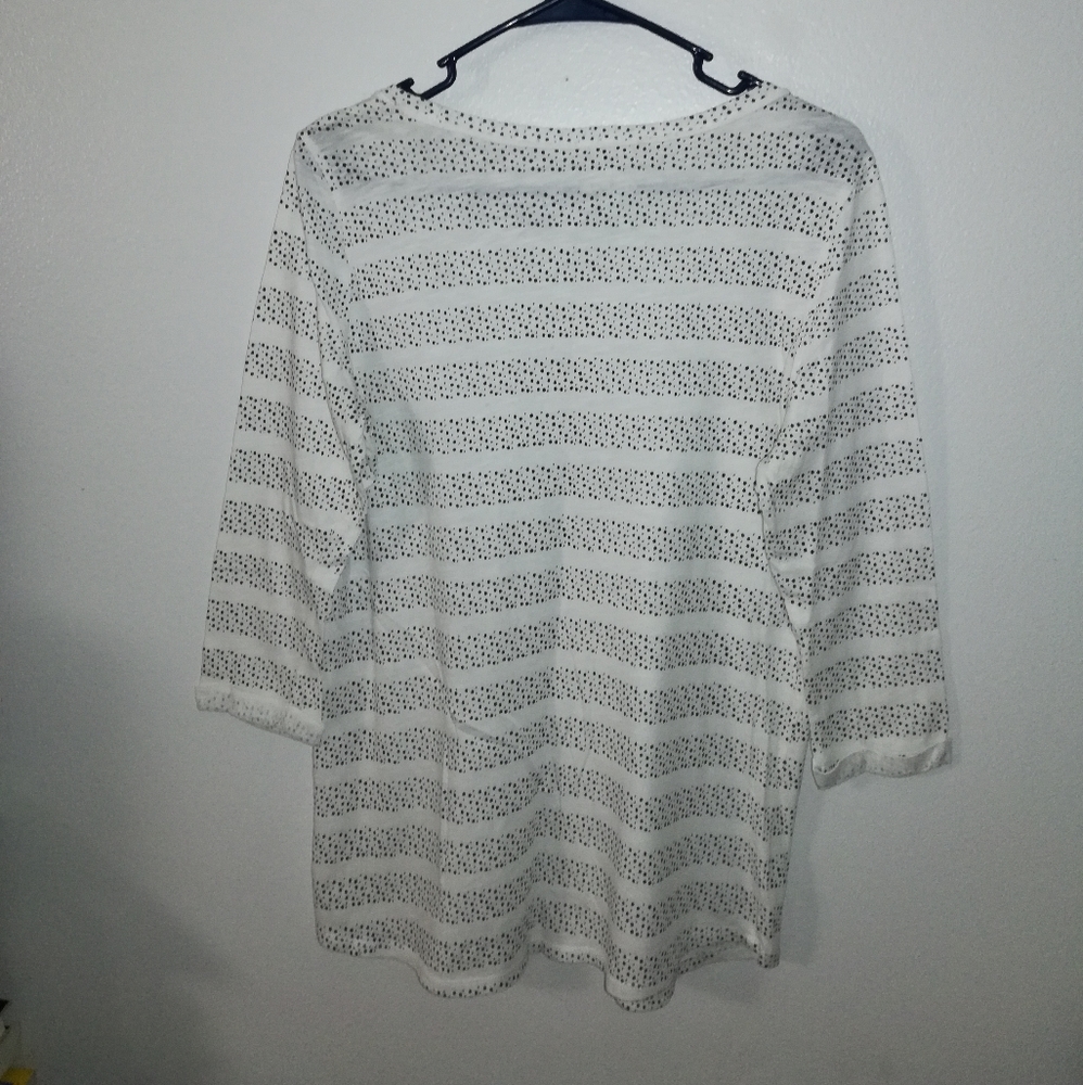 Sonoma Tops Polkadot 3/4 Sleeve Size M 100% Cotton - Picture 2 of 12